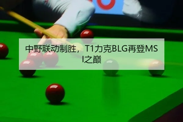 中野联动制胜，T1力克BLG再登MSI之巅